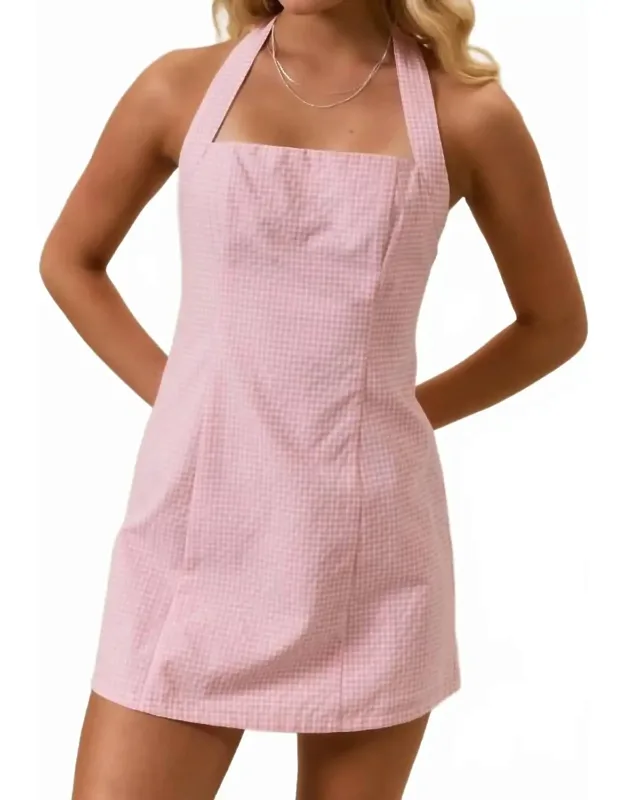 Gingham Halter Dress