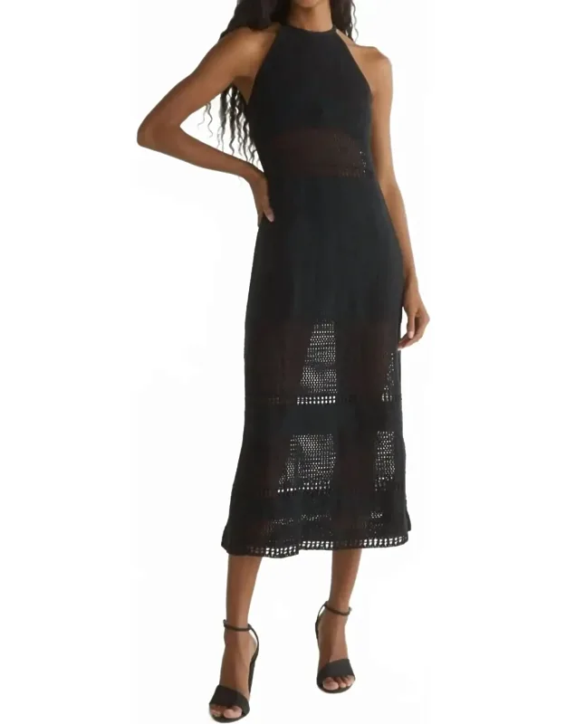 Halter Crochet Midi Dress
