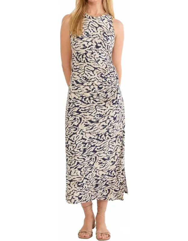 Contrast Swirl Heather Midi Dress