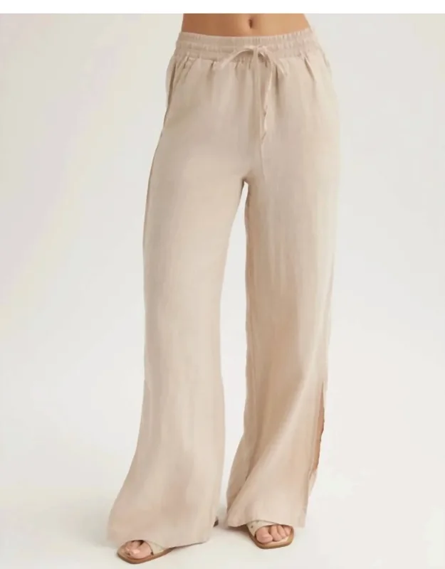 Side Slit Wide Leg Pants