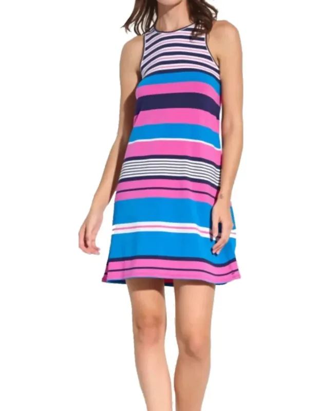 Mini Dress In Ripple Stripes