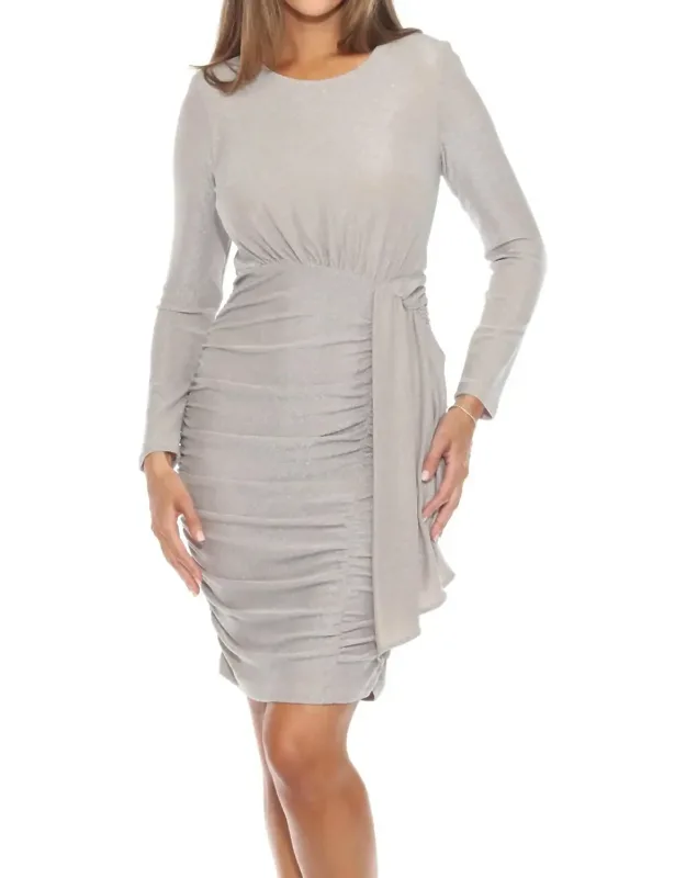 Draped Shirred Sheath Dress