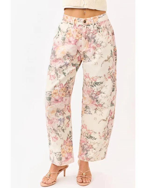 Blooming Fields Barrel Jeans
