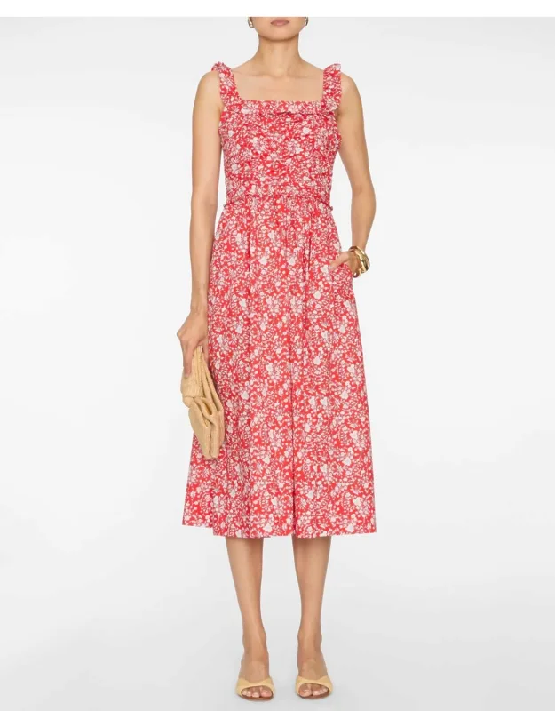 Lucille Liberty Print Pleated Midi Dress