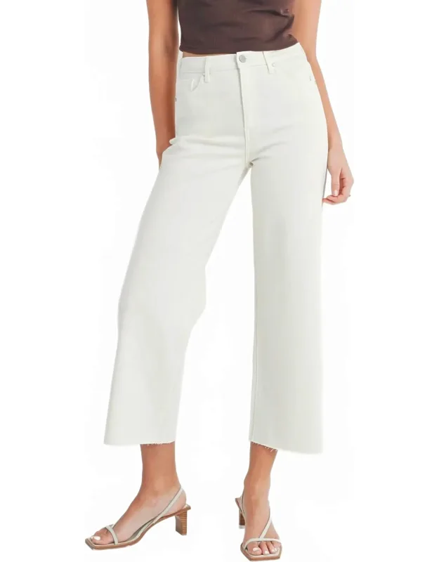Scissor Cut Wide Leg Denim Pants