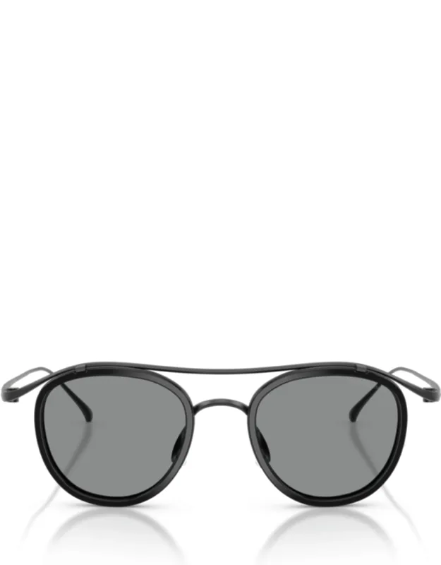 Rounded Titanium Sunglasses With Double Bridge Design