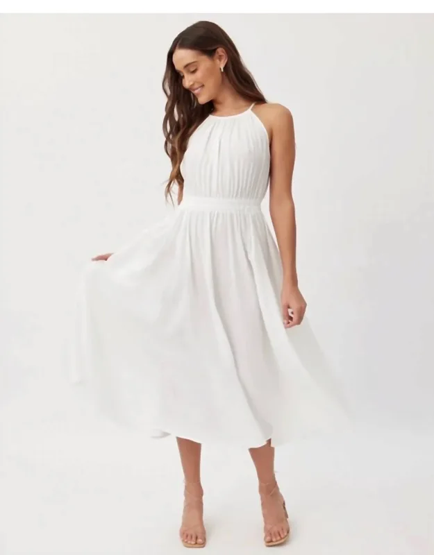 Cut Out Midi Halter Dress