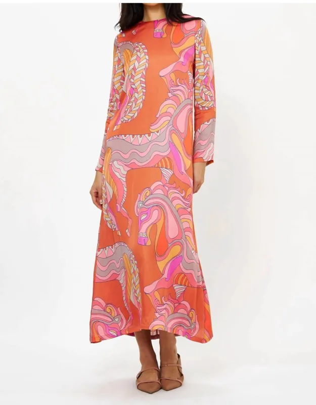Long Sleeve Shift Maxi Dress