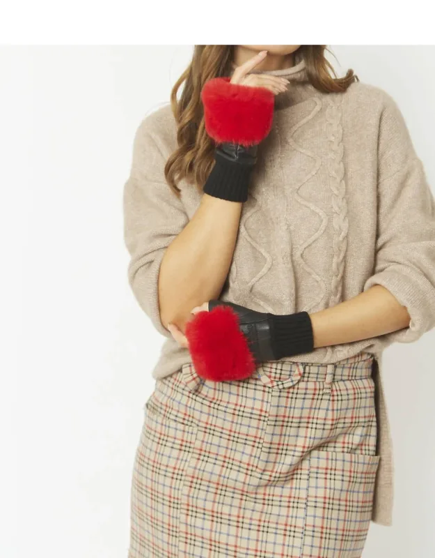 Faux Fur Fingerless Gloves