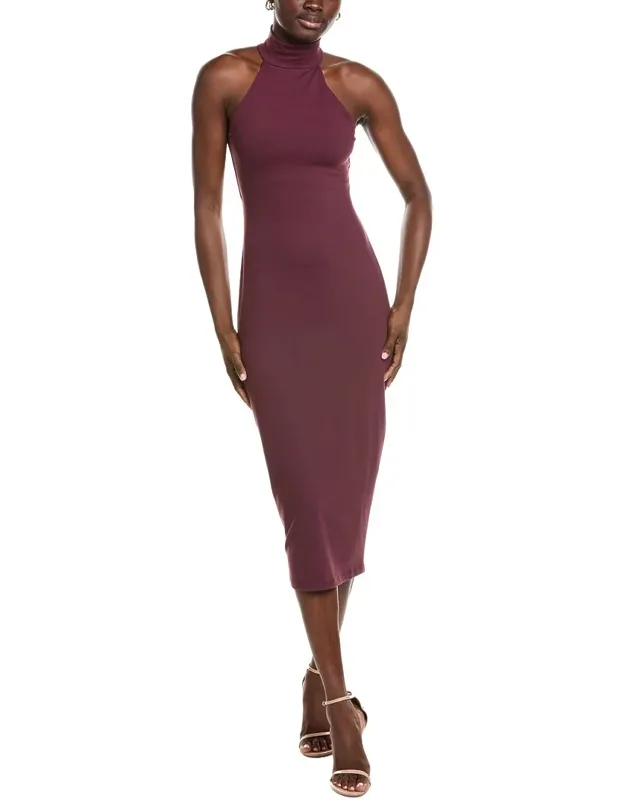 Mock Neck Midi Dress