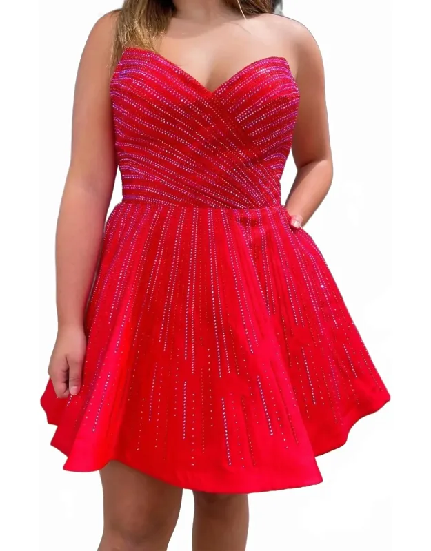 Strapless Hot Fix Cocktail Dress