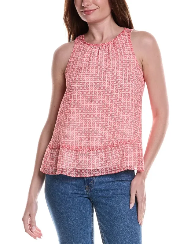 Halter Neck Shell Peplum Tank Top