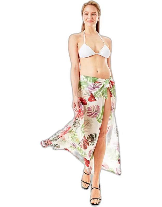 Tropical Leaf Beach Wrap Skirt