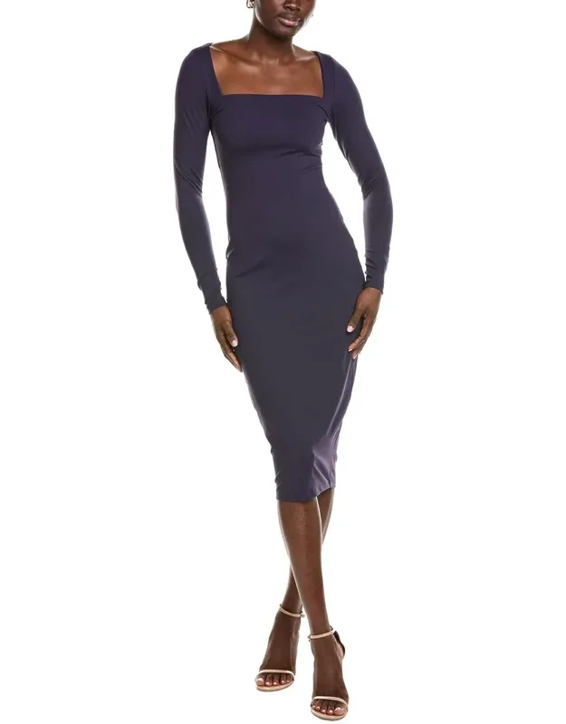 Solid Midi Dress