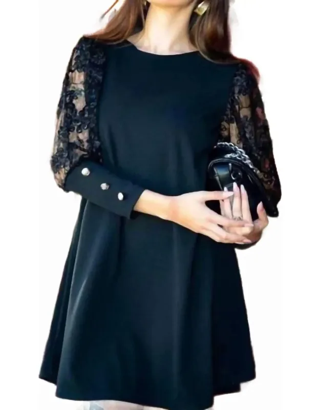 Lace Sleeve Mini Dress