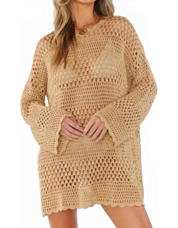 Pullover Crochet Mini Dress