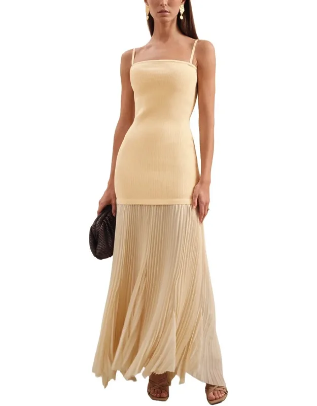 Knit Woven Midi Dress