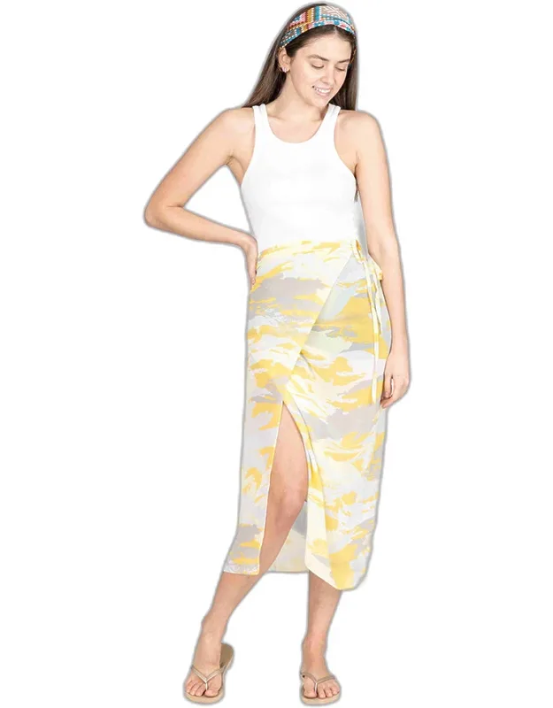 Tie Dye Beach Cover Up Midi Wrap Skirt