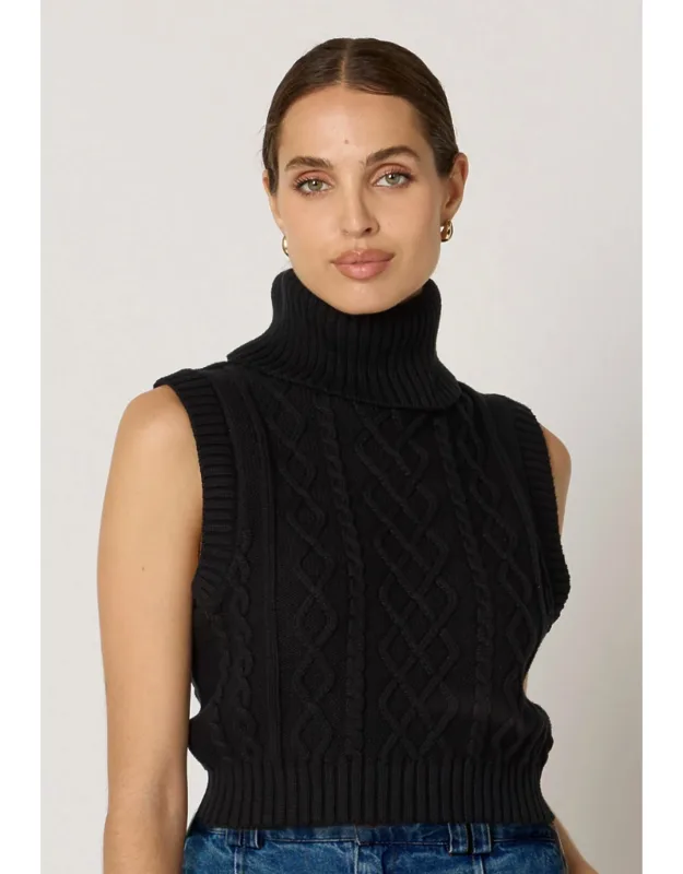 Aria Sleeveless Turtleneck Sweater