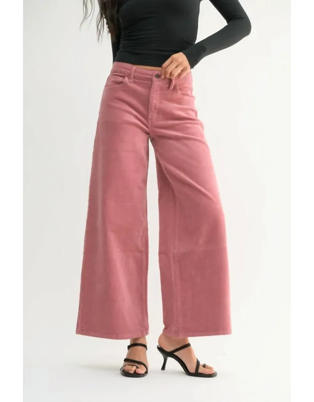 High Rise Corduroy Wide Leg Pants