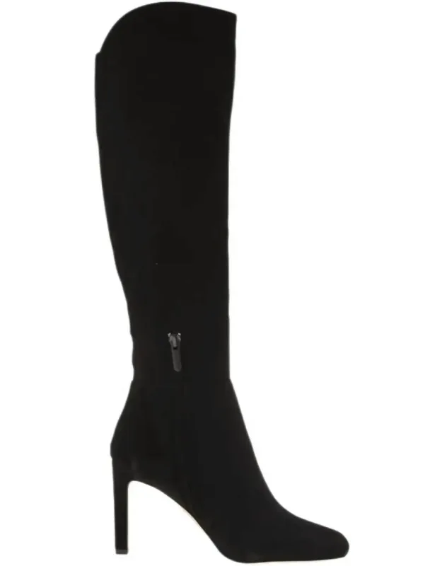 _shauna Knee High Boots In Suede With Stiletto Heel And Pointed Toe_