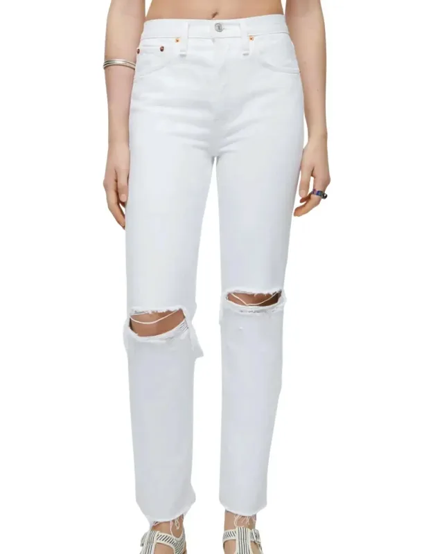 High Rise Stove Pipe Jeans