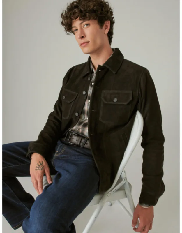 Cole Hauser Suede Military Shirt Jacket