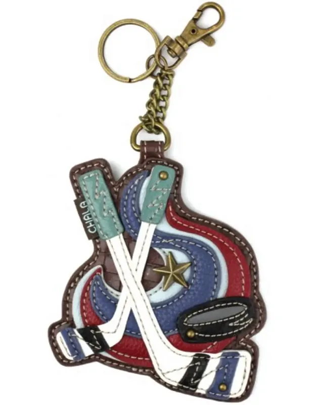 Hockey Coin Purse Key Fob Bag Charm