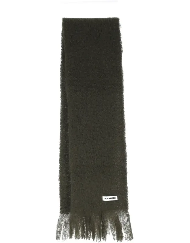 Mohair Blend Fringed Scarf