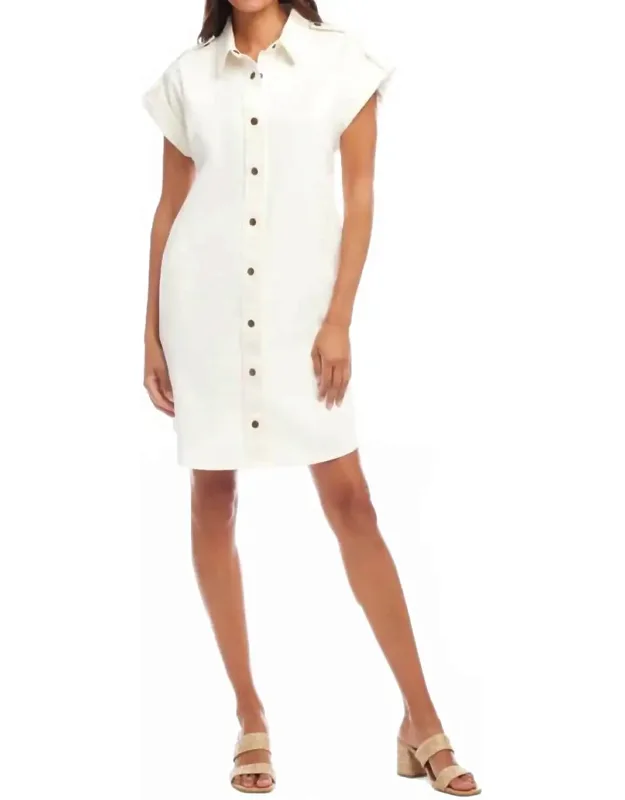 Celina Cap Sleeve Denim Dress