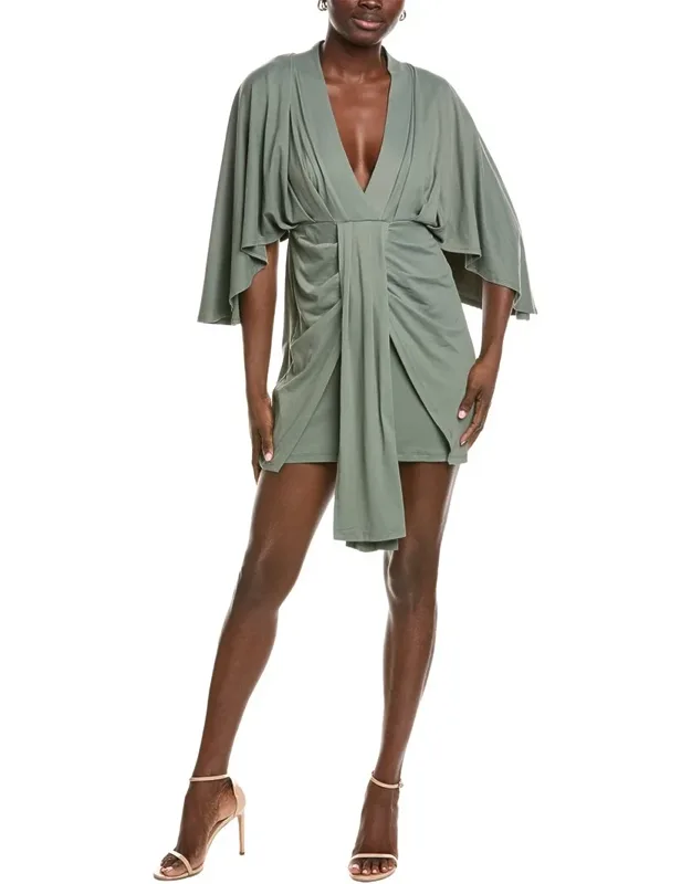 Pleated Dolman Wrap Dress