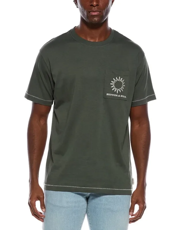 Graphic T-shirt With Ribbed Trim And Crewneck