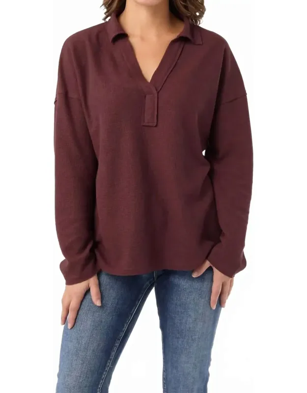 Michela Long Sleeve V-neck Top