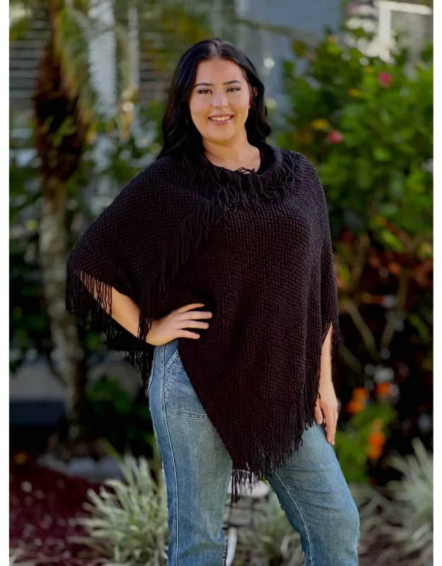 Annie Poncho With Fringe