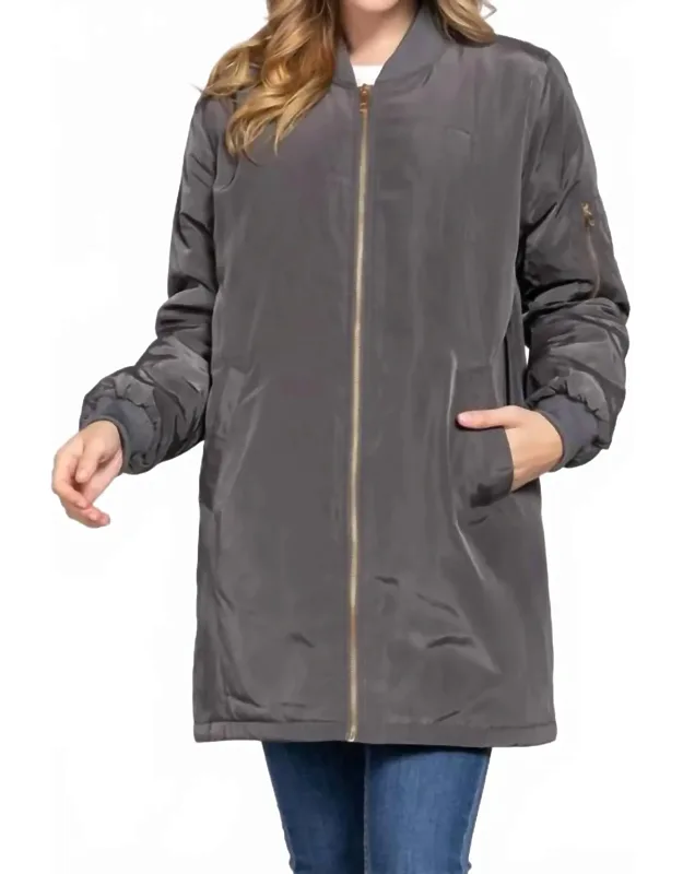 Long Line Bomber Jacket