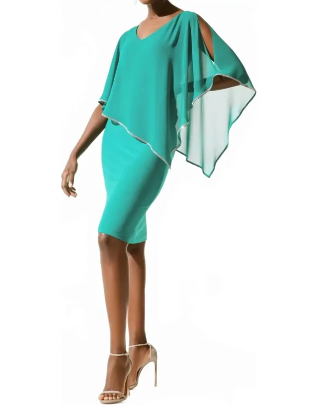 Embellished Chiffon Overlay Sheath Dress