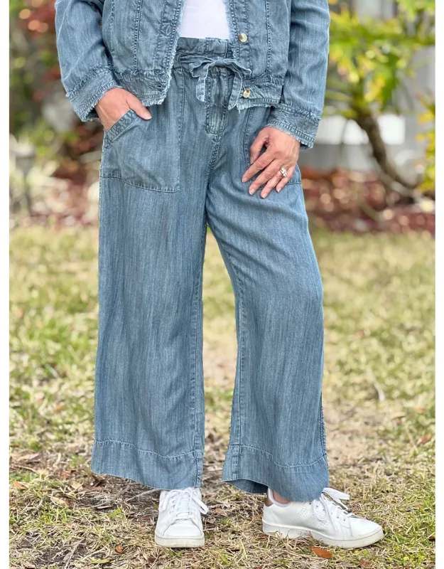 Tie Front Wide Leg Pants