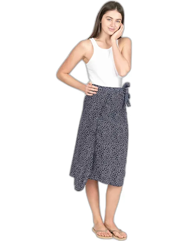 Patterned Beach Cover Up Midi Wrap Skirt