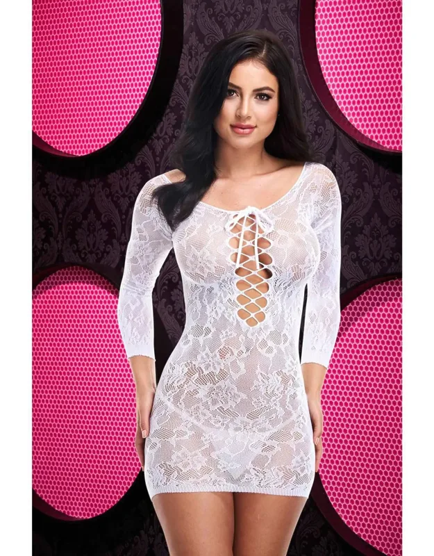 Lace Off The Shoulder Mini Dress