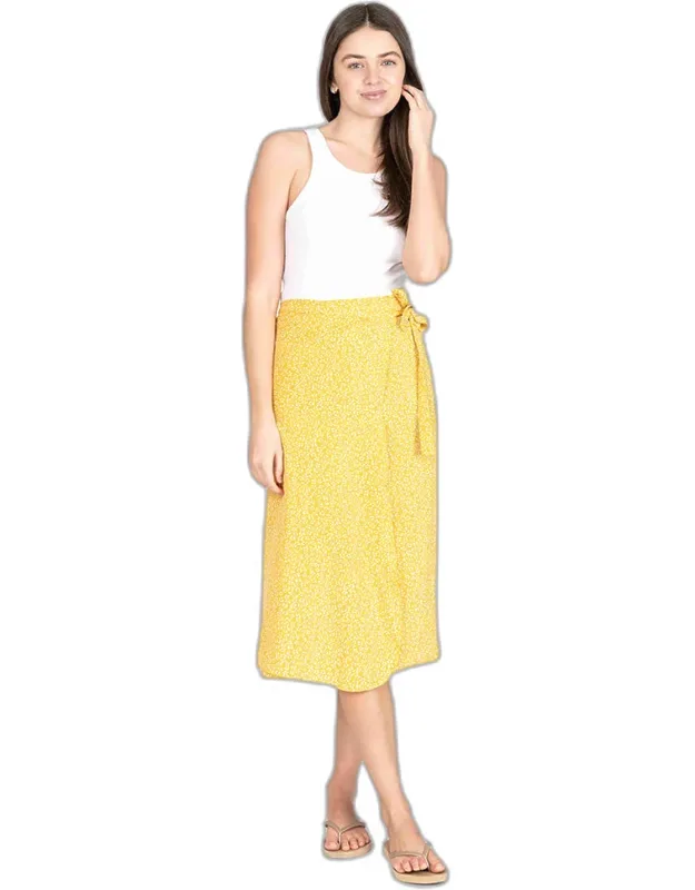 Patterned Beach Cover Up Midi Wrap Skirt
