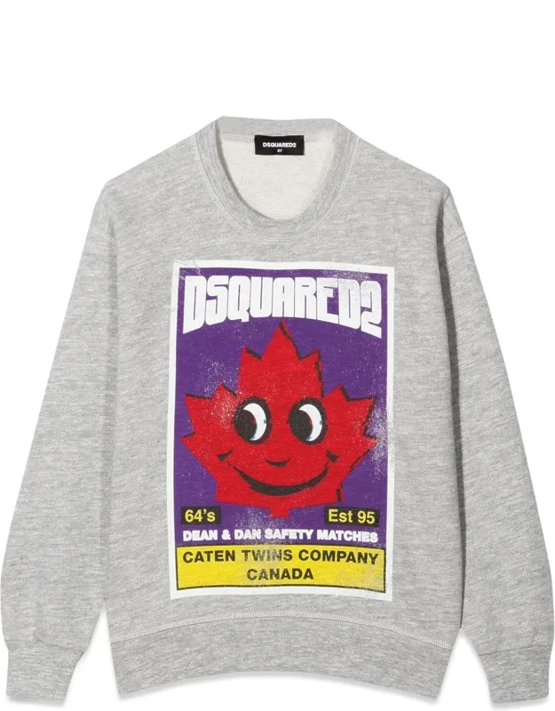 Sweatshirt With Front Leaf Print