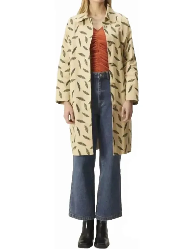Pea Print Midi Trench Coat