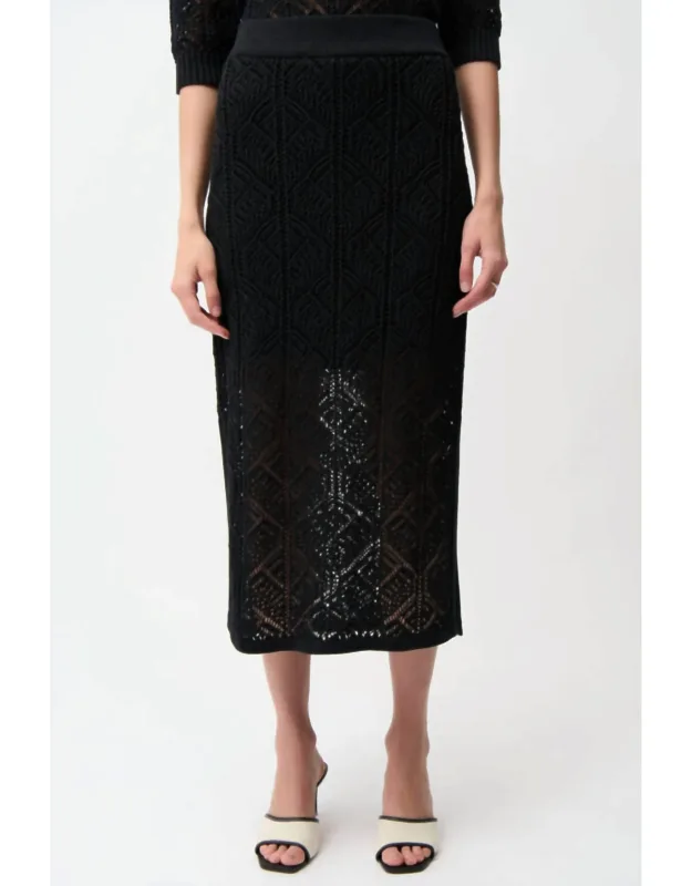 Open Stitch Pencil Skirt