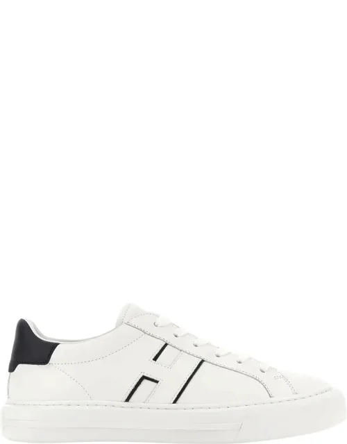 White Blue H691 Leather Sneakers, Contemporary Sophistication