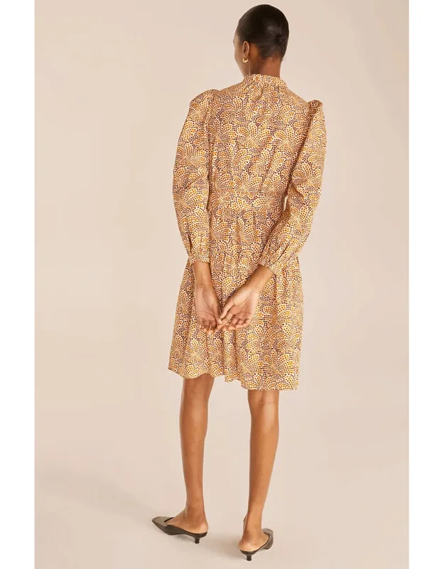 Speckled Fleur Puff Sleeve Dress
