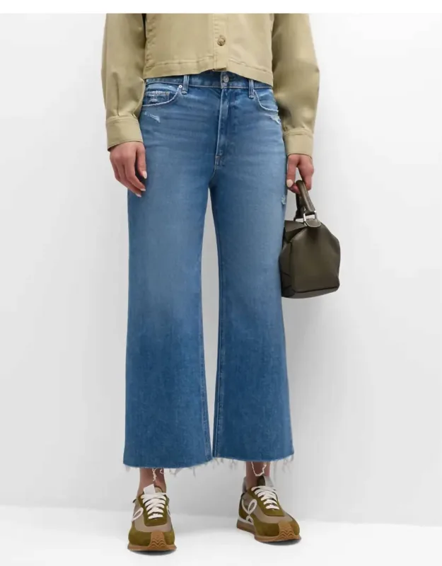 Anessa Wide Leg Jeans Distressed With Raw Hem And Functional Pockets