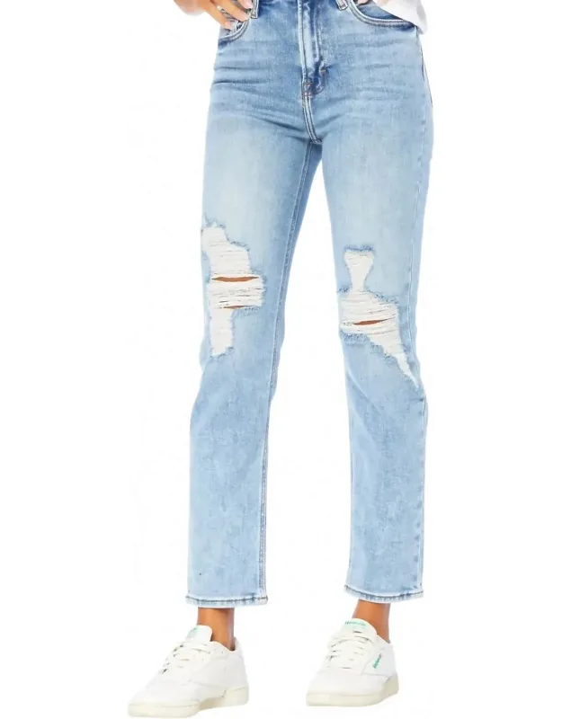 Basic Distressed Mom Jeans