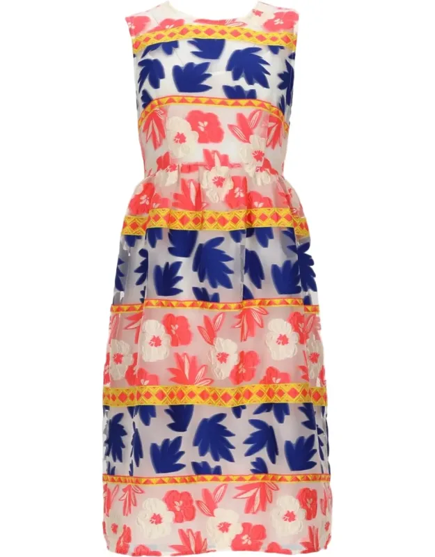 Sleeveless Fitted Floral Dress