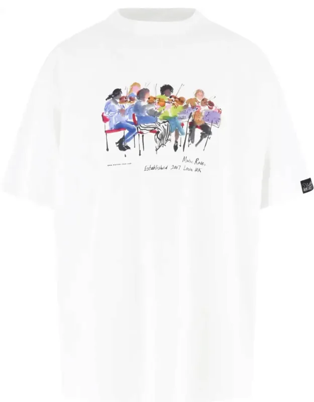 Printed Cotton T-shirt With Crew Neckline And Dropped Shoulders