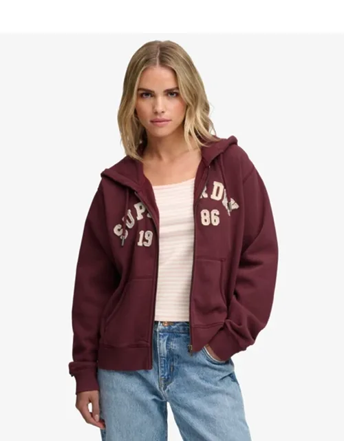 Athletic Essential Relaxed Crop Zip Hoodie